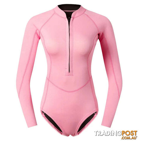 Afterpay Zippay 04 / XLWoman Diver Diving Suit 2mm Neoprene Diving Equipment Pink Long Sleeve Bikini Swimsuit Women