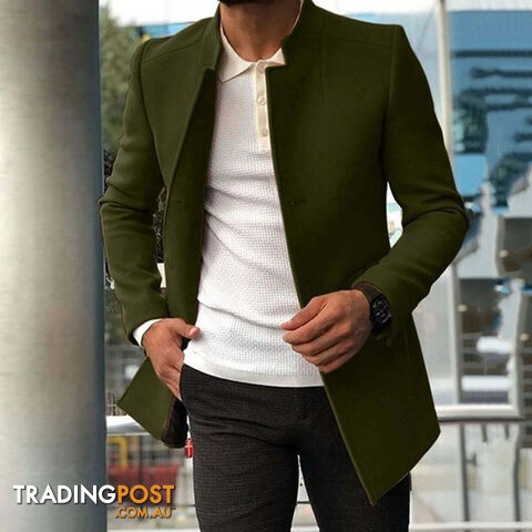 Afterpay Zippay army green / SMen's casual suits solid color slim woolen coats men's clothing