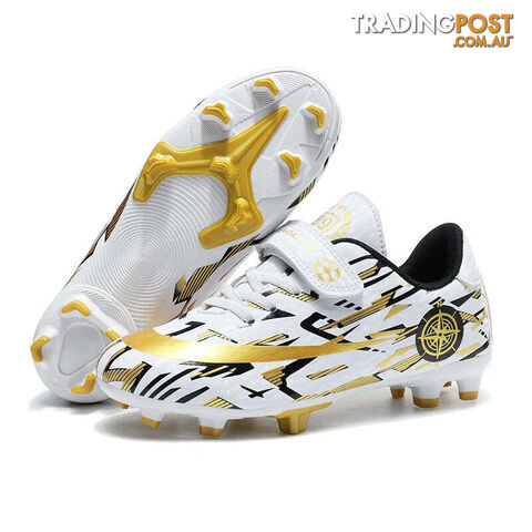 Afterpay Zippay White Gold C / 39Soccer Shoes Kids Football Shoes TF/FG Cleats Grass Training Sport Footwear Trend Sneaker