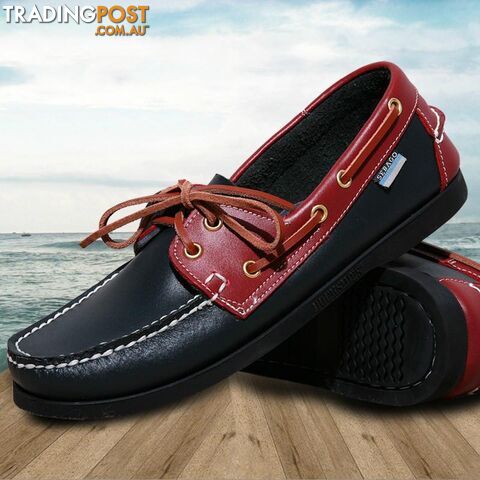  as picture 1 / 9Casual Men's Boat shoes European style Lace-up Flat Round toe lightweight men's shoes