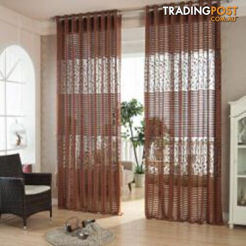  Brown / Custom made / 4 Tape for HooksStrip Modern Luxury Window Curtains for Living Room Kitchen Sheer Curtain Panels Window Treatments