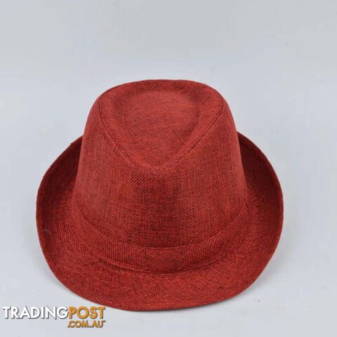 Afterpay Zippay 01 / AdultMen's Fedora Jazz Cotton Linen Solid Color Hat Summer Retro Bowler Hats Unisex Outdoor Chapeau Bowler Hats Beach Cap