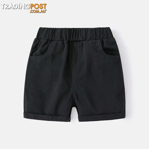 Afterpay Zippay Black / 6Cotton Linen Boys Shorts Toddler Kids Summer Knee Length Pants Children's Clothes