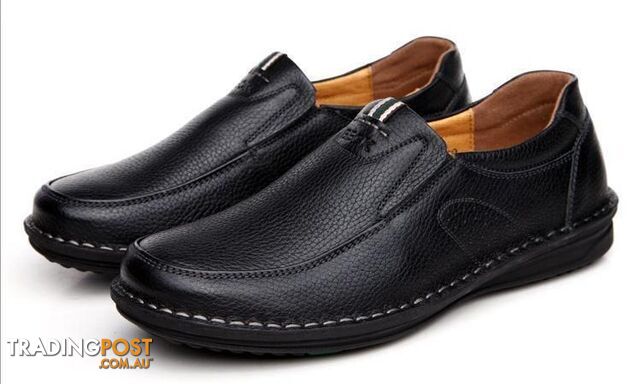  Black without lace / 8Men Casual Shoes men's leather shoes flats soft comfortable Fashion British Style Shoes 8A106