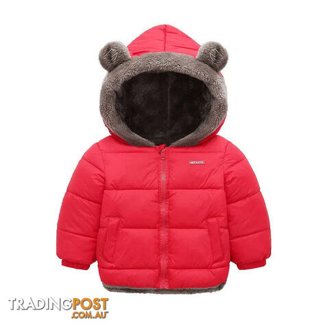 Afterpay Zippay Red / 6T(Size 130)Baby Boys Girls Jacket Hooded Cotton Outerwear Children's Thick Fleece Coat Cashmere Padded Jackets Winter Boys Girls Warm Coats