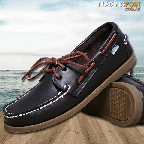  as picture / 13Casual Men's Boat shoes European style Lace-up Flat Round toe lightweight men's shoes