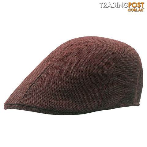  brownCotton Newsboy Caps Autumn Winter Beret Male Horn Retro Solid Peaked Cap Forward Hat For Men Protection Elasticity Peaky Blinder