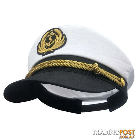 Afterpay Zippay WhiteSailor Captain Costume Men Yacht Captain Hat Navy Marine Hat Costume Accessories