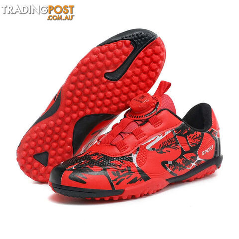 Afterpay Zippay Red TF Sneakers / 30Kids Soccer Shoes FG/TF Football Boots Professional Cleats Grass Training Sport Footwear Boys Outdoor