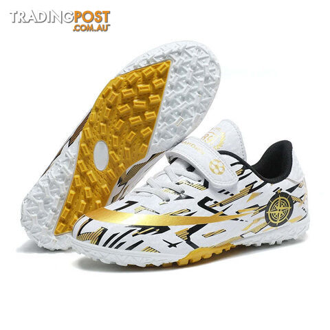 Afterpay Zippay White Gold D / 30Soccer Shoes Kids Football Shoes TF/FG Cleats Grass Training Sport Footwear Trend Sneaker