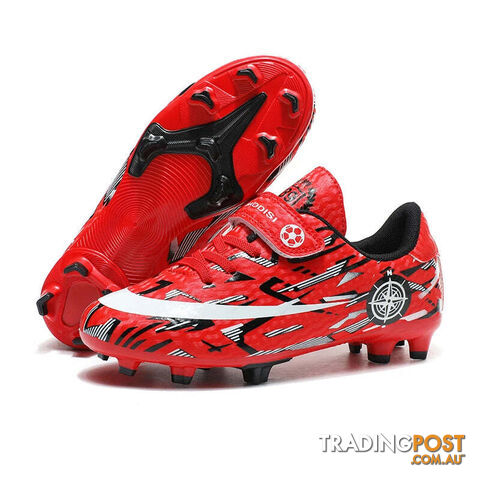 Afterpay Zippay Big Red C / 38Soccer Shoes Kids Football Shoes TF/FG Cleats Grass Training Sport Footwear Trend Sneaker