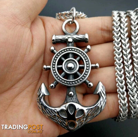 Afterpay Zippay C17372-SilverAnchor Pendant Necklace Men Women Creative Design Religious Power Amulets Jewelry Accessories