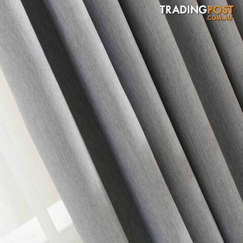  Gray / W300xH250cm / 2 GrommetSolid Twill Window Shade Thick Blackout Curtains for Living Room the Bedroom Window Treatment Curtain Panel Drape
