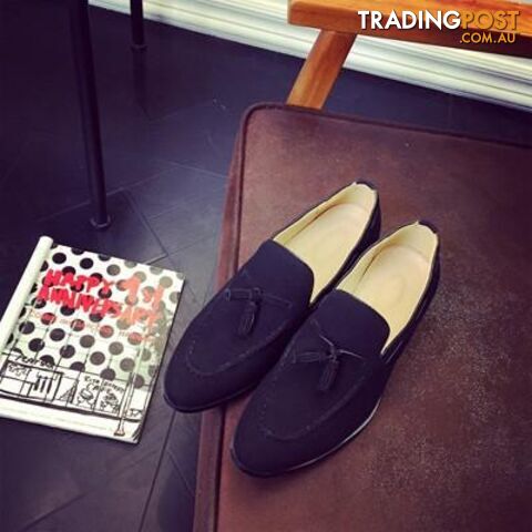  Black / 7Casual Mens Shoes Suede Leather Men Loafers Moccasins Fashion Low Slip On Men Flats Shoes oxfords Shoes EPP126