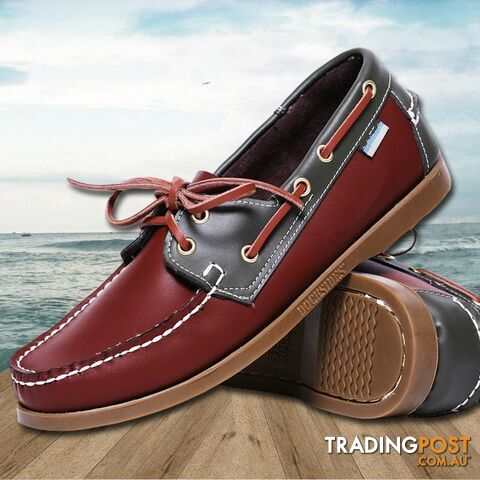  as picture 3 / 9Casual Men's Boat shoes European style Lace-up Flat Round toe lightweight men's shoes