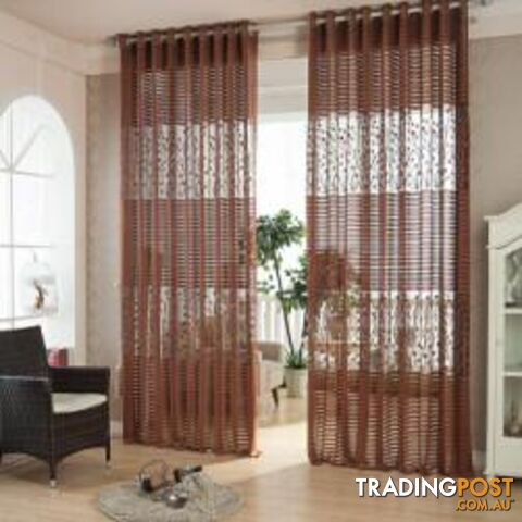  Brown / W400cmxH270cm / 2 GrommetStrip Modern Luxury Window Curtains for Living Room Kitchen Sheer Curtain Panels Window Treatments
