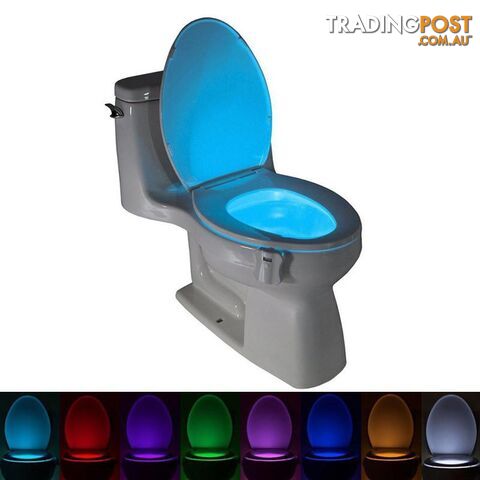 Afterpay Zippay RainbowAGM Toilet LED Night Light Motion Sensor 8 Color Changing Auto RGB PIR Human Body Waterproof Seat Lamp Luminaria For Bathroom