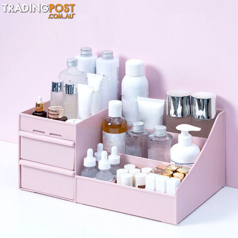  pink / 26x16x12cmMakeup Organizer for Cosmetic Large Capacity Cosmetic Storage Box Organizer Desktop Jewelry Nail Polish Makeup Drawer Container