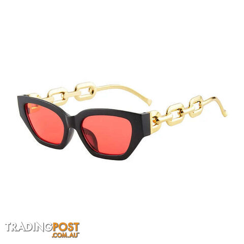 Afterpay Zippay Black redCat Eye Sunglasses Women Vintage Glasses Black Sun Glasses Female UV400 Golden Eyewear