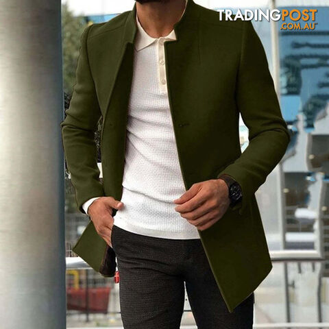 Afterpay Zippay army green / XXXLMen's casual suits solid color slim woolen coats men's clothing