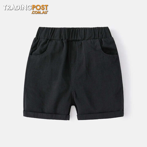 Afterpay Zippay Black / 2TCotton Linen Boys Shorts Toddler Kids Summer Knee Length Pants Children's Clothes