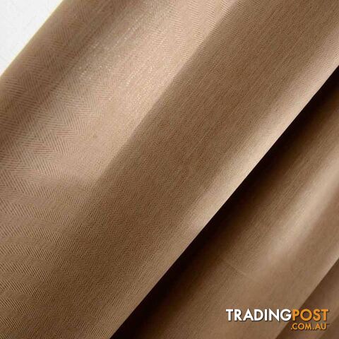  Light Brown / W300xH250cm / 2 GrommetSolid Twill Window Shade Thick Blackout Curtains for Living Room the Bedroom Window Treatment Curtain Panel Drape