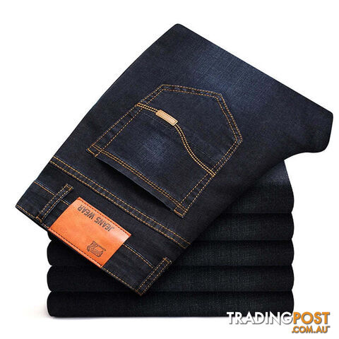 Afterpay Zippay Blue black / 5XL-42Classic Men's Large Size Jeans Fashion Business Casual Stretch Slim Black Blue Men's Brand Pants