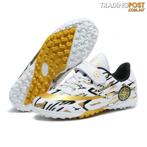 Afterpay Zippay White Gold D / 29Soccer Shoes Kids Football Shoes TF/FG Cleats Grass Training Sport Footwear Trend Sneaker