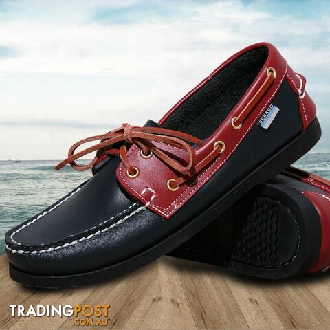  as picture 1 / 10Casual Men's Boat shoes European style Lace-up Flat Round toe lightweight men's shoes