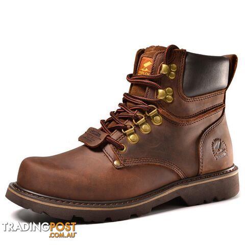  Brown / 7men Martin boots. Fashion first layer of leather men's boots, high- tooling boots man