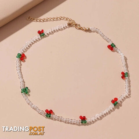 Afterpay Zippay IPA522-12342Y2K Artificial Pearls Beads Necklace for Women Girls Red Heart Pendant Cute Love Vintage Choker Necklaces Fashion Jewelry