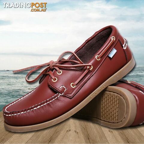  as picture 2 / 10Casual Men's Boat shoes European style Lace-up Flat Round toe lightweight men's shoes