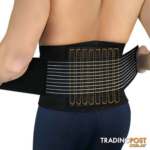  Black / XLargeDurable Black Waist Support Brace Belt Lumbar Lower Waist Double Adjustable Back Belt For Pain Relief Gym Sports Accessories
