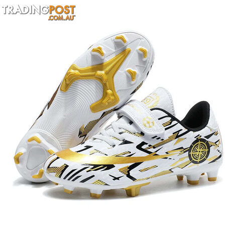 Afterpay Zippay White Gold C / 31Soccer Shoes Kids Football Shoes TF/FG Cleats Grass Training Sport Footwear Trend Sneaker