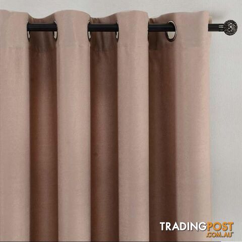  Brown / W400 x H270cm / 2 GrommetSolid Blackout Curtains for Living Room Bedroom Velvet Fabrics for Curtains Window Treatments Cortinas Drapes Children