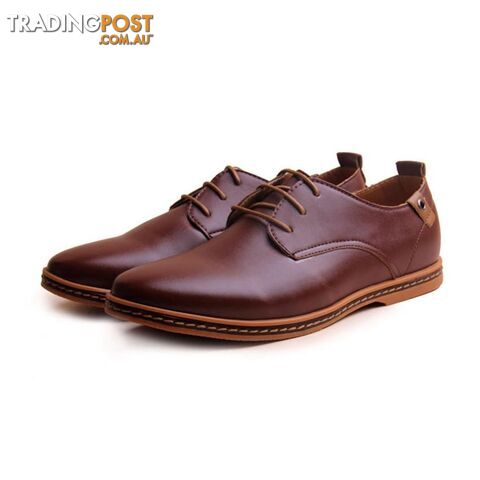 Afterpay Zippay Brown / 7Leather Casual Men Shoes Fashion Men Flats Round Toe Comfortable Office Men Dress Shoes