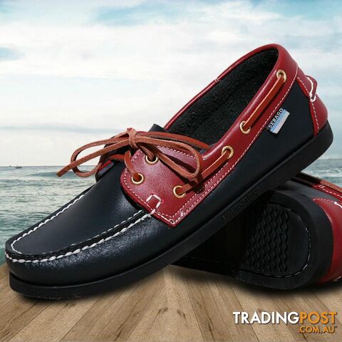  as picture 1 / 6Casual Men's Boat shoes European style Lace-up Flat Round toe lightweight men's shoes