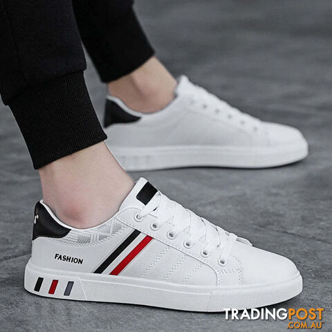 Afterpay Zippay black white 02 / 45Men's Sneakers Casual Sports Shoes for Men Lightweight PU Leather Breathable Shoe Mens Flat White