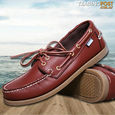  as picture 2 / 11Casual Men's Boat shoes European style Lace-up Flat Round toe lightweight men's shoes