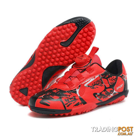 Afterpay Zippay Red TF Sneakers / 36Kids Soccer Shoes FG/TF Football Boots Professional Cleats Grass Training Sport Footwear Boys Outdoor