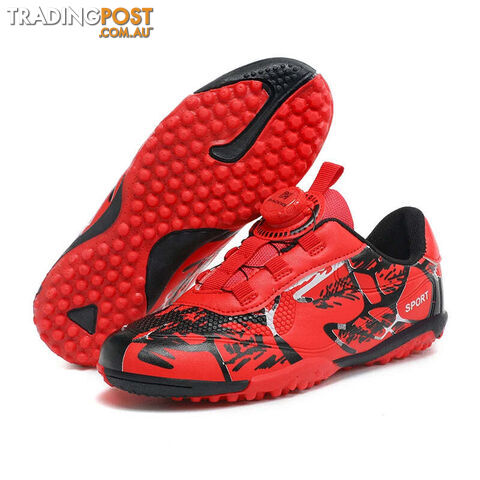 Afterpay Zippay Red TF Sneakers / 34Kids Soccer Shoes FG/TF Football Boots Professional Cleats Grass Training Sport Footwear Boys Outdoor