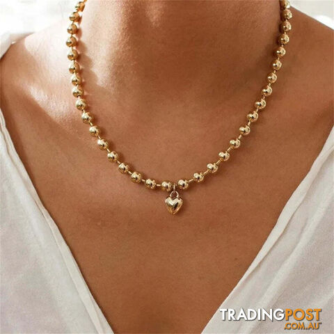 Afterpay Zippay NES-0879-1Vintage Silver-plate Geometric Chain Artificial Pearl Necklace For Women Female Fashion Boho Y2K Girl Jewelry Gift