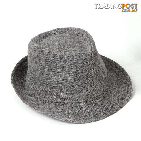 Afterpay Zippay 05 / AdultMen's Fedora Jazz Cotton Linen Solid Color Hat Summer Retro Bowler Hats Unisex Outdoor Chapeau Bowler Hats Beach Cap