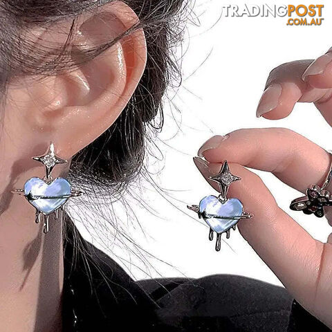 Afterpay Zippay GIrregular Heart Tassel Star Earrings Women Design Senior Sense of Fashion Personality Earring Y2K Trendy Party Jewelry Gift