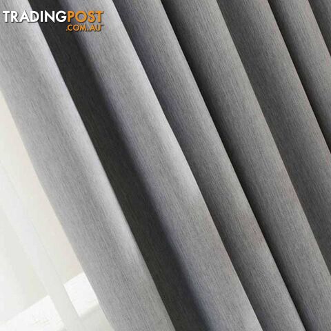  Gray / W300xH250cm / 1 Tab TopSolid Twill Window Shade Thick Blackout Curtains for Living Room the Bedroom Window Treatment Curtain Panel Drape