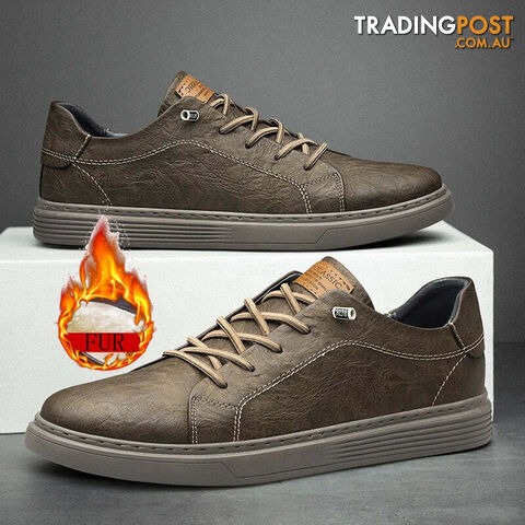 Afterpay Zippay Brown with fur / 36Italian Genuine Leather Casual Shoes Men's Lace Up Oxford Shoes Outdoor Jogging Shoes Office Men's Dress Shoes Large