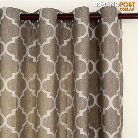  Coffee / Custom made / 3 Rod PocketQuatrefoil Modern Window Curtains for Living Room Bedroom Kitchen Window Treatments Panels Fabric and Draperies