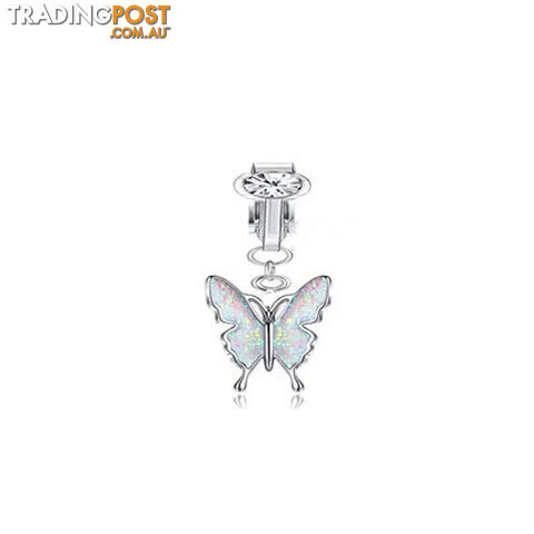 Afterpay Zippay 27Faux Fake Belly Ring Butterfly Fake Belly Piercing Clip on Umbilical Navel Belly Button Cartilage Clip on Earrings Body Jewelry