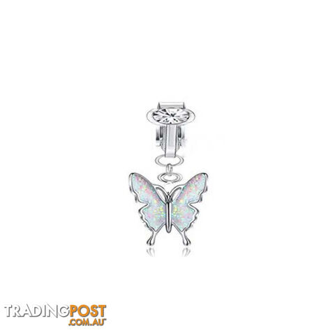 Afterpay Zippay 27Faux Fake Belly Ring Butterfly Fake Belly Piercing Clip on Umbilical Navel Belly Button Cartilage Clip on Earrings Body Jewelry