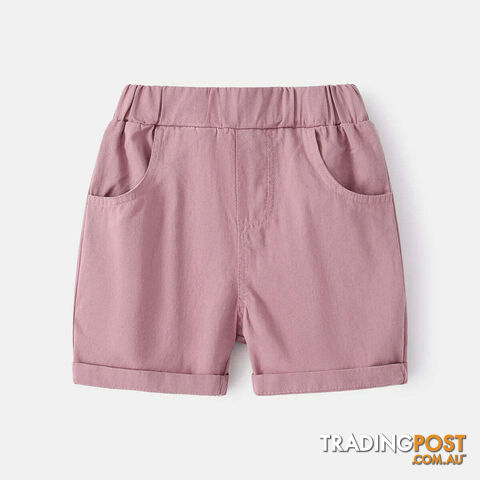 Afterpay Zippay Pink / 6Cotton Linen Boys Shorts Toddler Kids Summer Knee Length Pants Children's Clothes